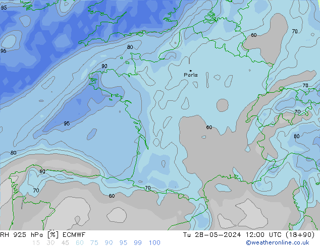 RV 925 hPa ECMWF di 28.05.2024 12 UTC