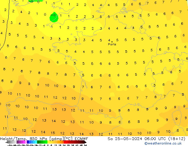 Z500/Regen(+SLP)/Z850 ECMWF za 25.05.2024 06 UTC