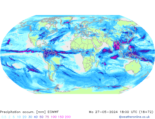 Precipitation accum. ECMWF Seg 27.05.2024 18 UTC