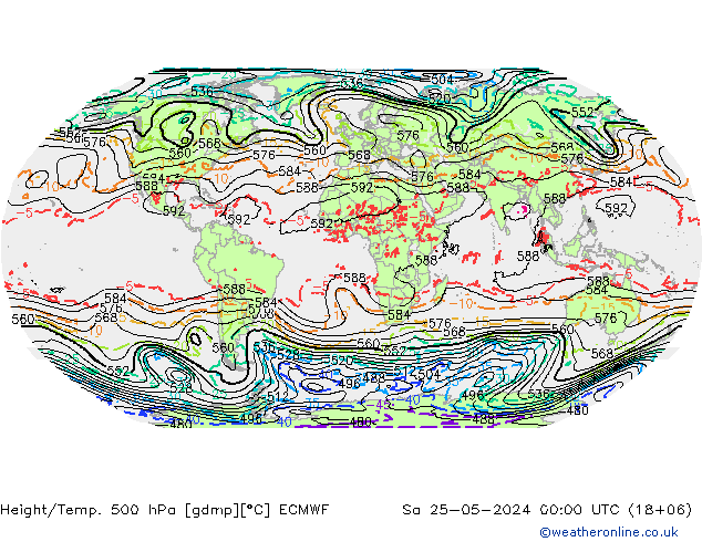 Height/Temp. 500 hPa ECMWF  25.05.2024 00 UTC