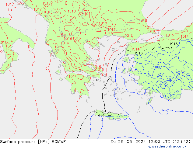 приземное давление ECMWF Вс 26.05.2024 12 UTC