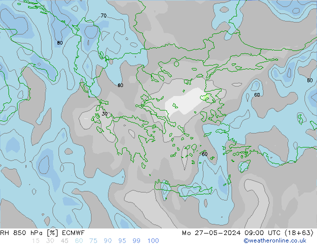 850 hPa Nispi Nem ECMWF Pzt 27.05.2024 09 UTC