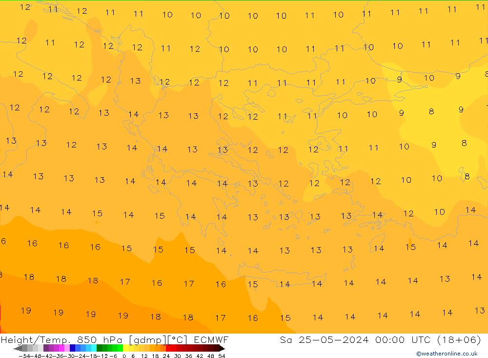 Z500/Rain (+SLP)/Z850 ECMWF Sa 25.05.2024 00 UTC