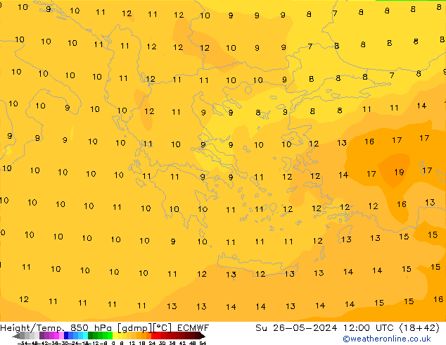 Z500/Rain (+SLP)/Z850 ECMWF  26.05.2024 12 UTC