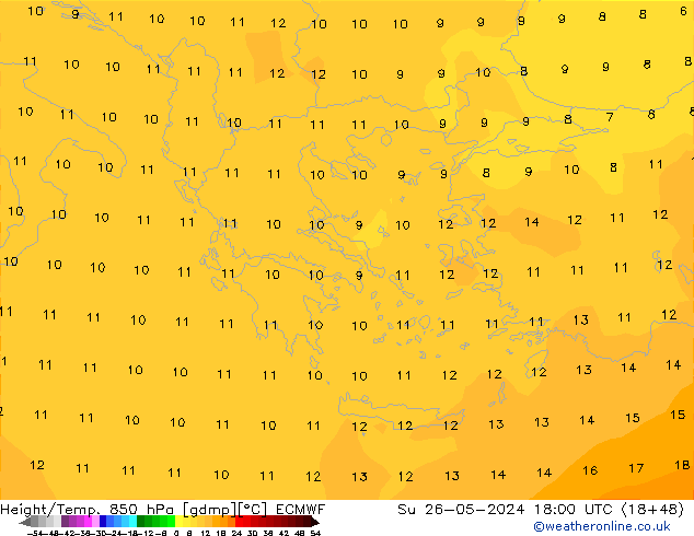 Z500/Rain (+SLP)/Z850 ECMWF Su 26.05.2024 18 UTC