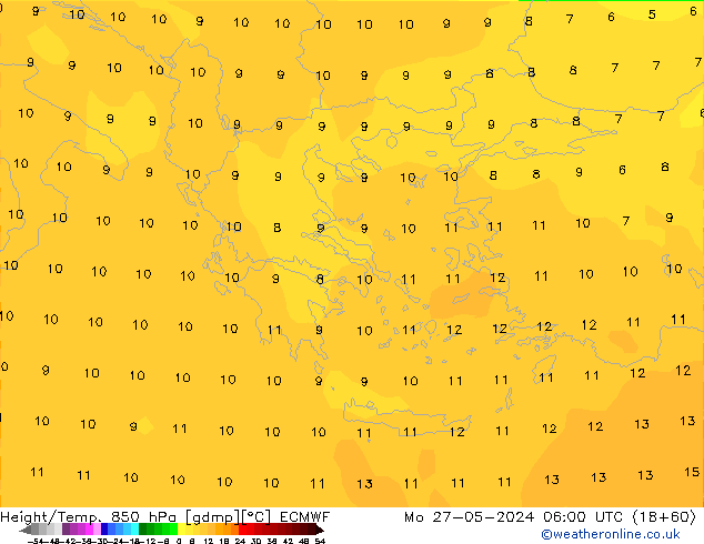 Z500/Rain (+SLP)/Z850 ECMWF lun 27.05.2024 06 UTC