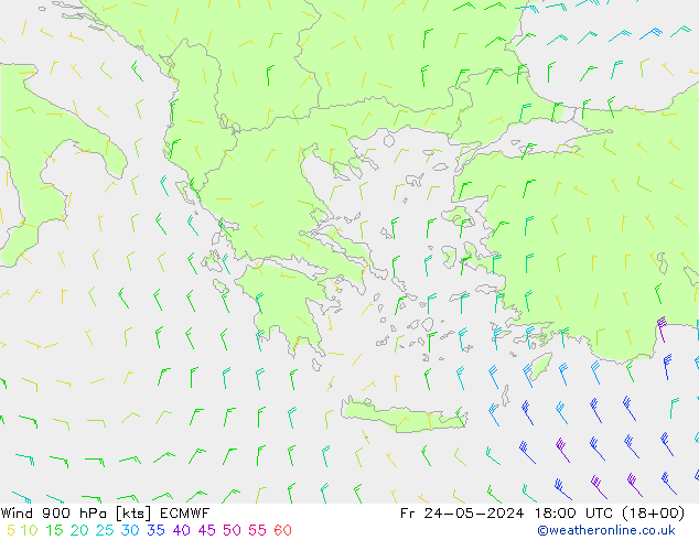 Vent 900 hPa ECMWF ven 24.05.2024 18 UTC