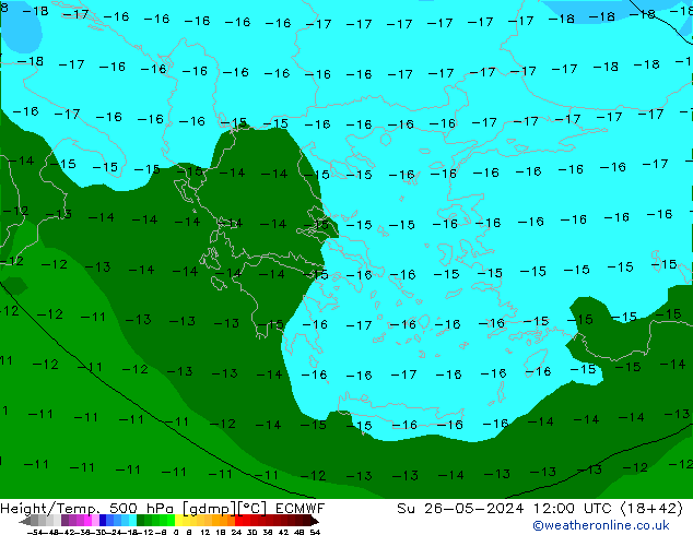 Z500/Rain (+SLP)/Z850 ECMWF  26.05.2024 12 UTC