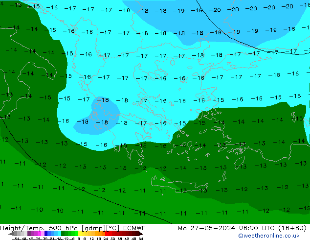 Z500/Rain (+SLP)/Z850 ECMWF Mo 27.05.2024 06 UTC