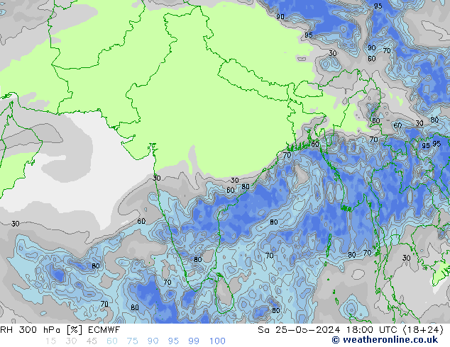 RH 300 hPa ECMWF So 25.05.2024 18 UTC