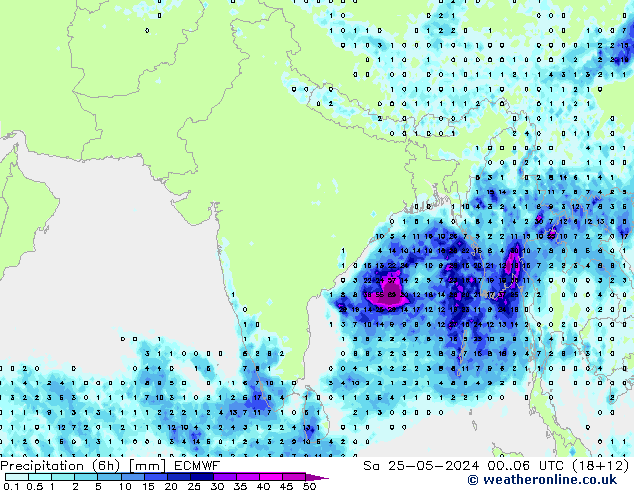 Z500/Regen(+SLP)/Z850 ECMWF za 25.05.2024 06 UTC