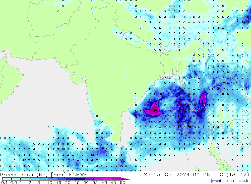 Z500/Rain (+SLP)/Z850 ECMWF Sa 25.05.2024 06 UTC