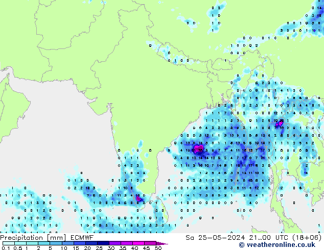 precipitação ECMWF Sáb 25.05.2024 00 UTC