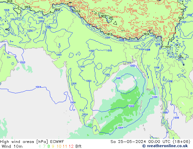 Windvelden ECMWF za 25.05.2024 00 UTC