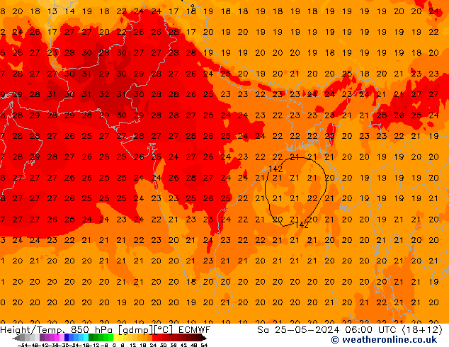 Z500/Regen(+SLP)/Z850 ECMWF za 25.05.2024 06 UTC