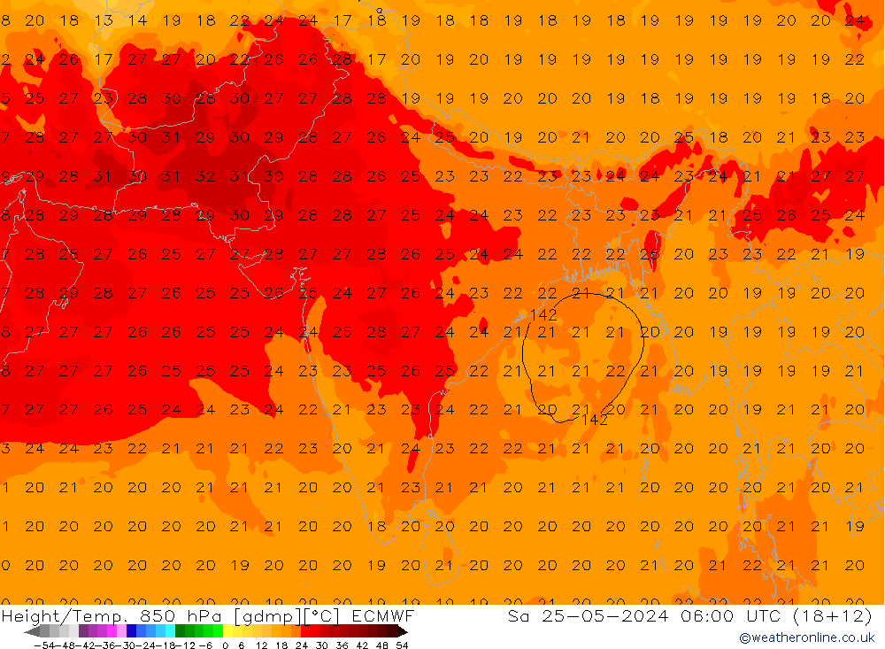 Z500/Rain (+SLP)/Z850 ECMWF Sa 25.05.2024 06 UTC