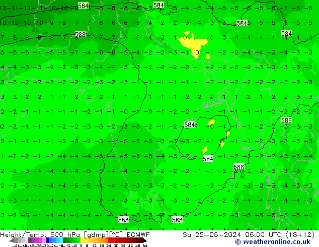 Z500/Regen(+SLP)/Z850 ECMWF za 25.05.2024 06 UTC