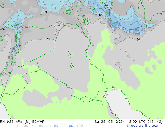 RH 925 hPa ECMWF  26.05.2024 12 UTC