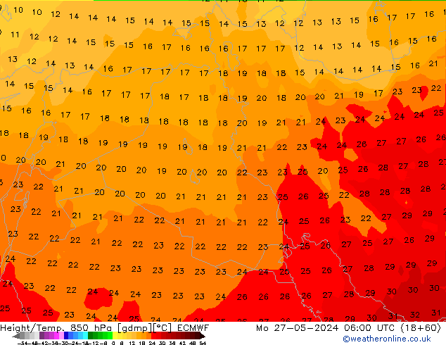 Z500/Rain (+SLP)/Z850 ECMWF Seg 27.05.2024 06 UTC