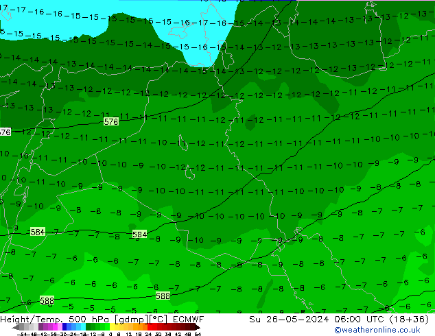 Z500/Rain (+SLP)/Z850 ECMWF Su 26.05.2024 06 UTC