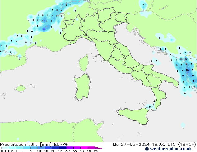 Z500/Rain (+SLP)/Z850 ECMWF lun 27.05.2024 00 UTC