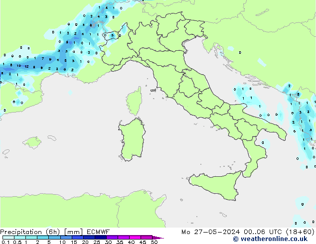 Z500/Rain (+SLP)/Z850 ECMWF lun 27.05.2024 06 UTC