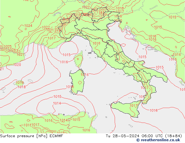 приземное давление ECMWF вт 28.05.2024 06 UTC