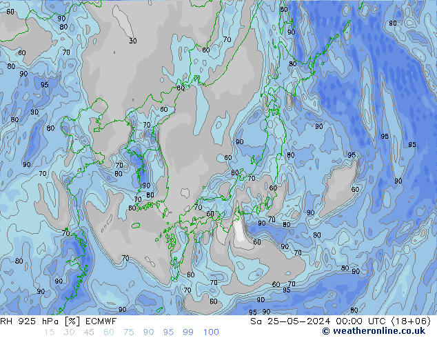 RV 925 hPa ECMWF za 25.05.2024 00 UTC