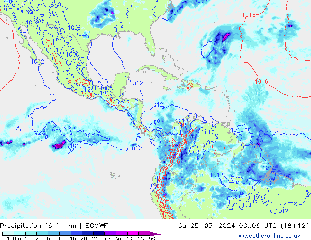 Z500/Rain (+SLP)/Z850 ECMWF sáb 25.05.2024 06 UTC