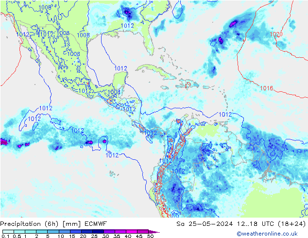 Z500/Rain (+SLP)/Z850 ECMWF сб 25.05.2024 18 UTC