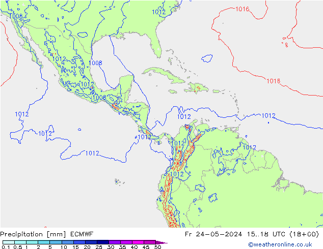 Neerslag ECMWF vr 24.05.2024 18 UTC