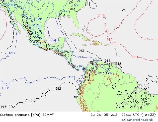 Yer basıncı ECMWF Paz 26.05.2024 03 UTC