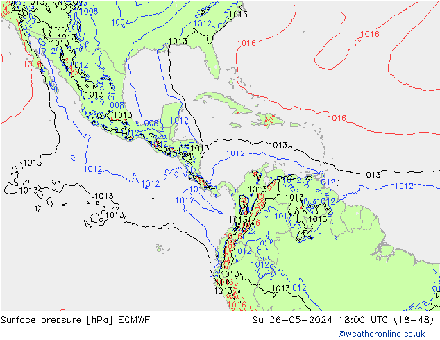 Surface pressure ECMWF Su 26.05.2024 18 UTC