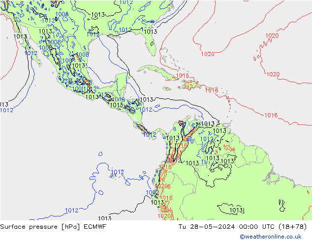 Surface pressure ECMWF Tu 28.05.2024 00 UTC