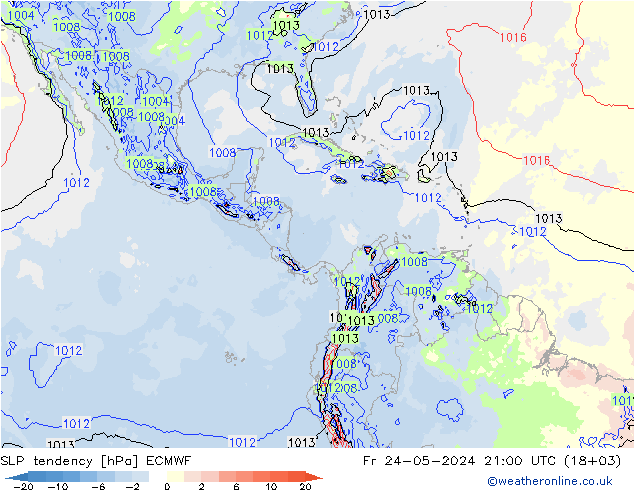 Y. Basıncı eğilimi ECMWF Cu 24.05.2024 21 UTC