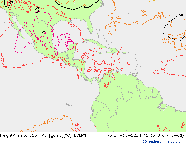 Z500/Rain (+SLP)/Z850 ECMWF lun 27.05.2024 12 UTC