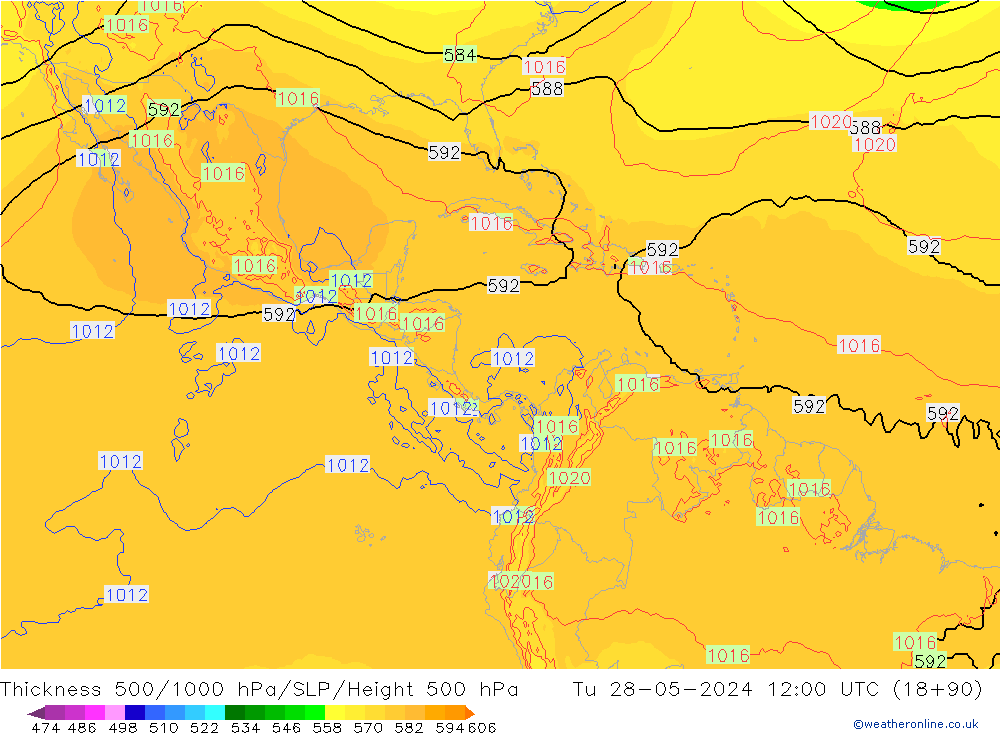 Thck 500-1000hPa ECMWF mar 28.05.2024 12 UTC