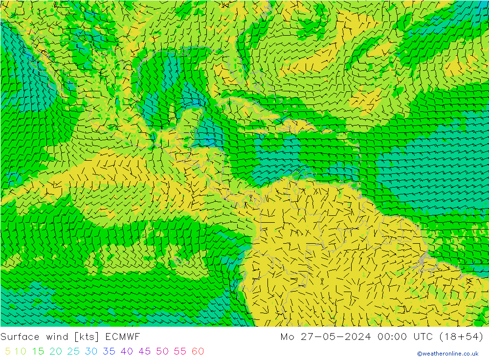 Vent 10 m ECMWF lun 27.05.2024 00 UTC