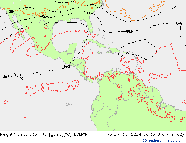 Z500/Rain (+SLP)/Z850 ECMWF Seg 27.05.2024 06 UTC