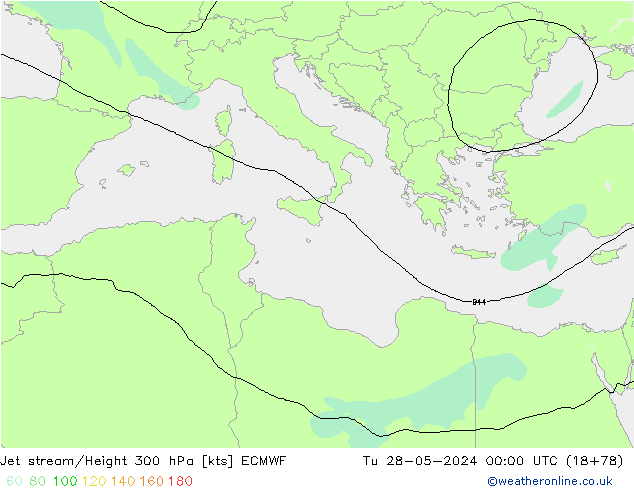 Courant-jet ECMWF mar 28.05.2024 00 UTC