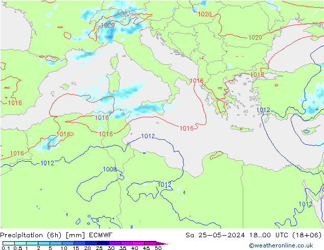 Z500/Rain (+SLP)/Z850 ECMWF sab 25.05.2024 00 UTC