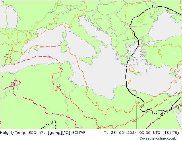 Z500/Rain (+SLP)/Z850 ECMWF mar 28.05.2024 00 UTC