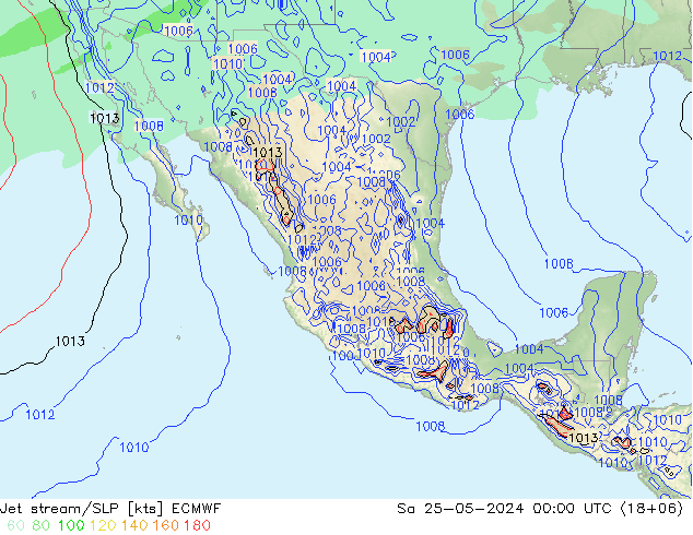 Jet stream/SLP ECMWF Sa 25.05.2024 00 UTC