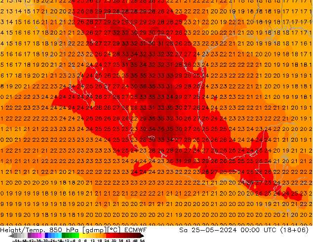 Z500/Rain (+SLP)/Z850 ECMWF sab 25.05.2024 00 UTC