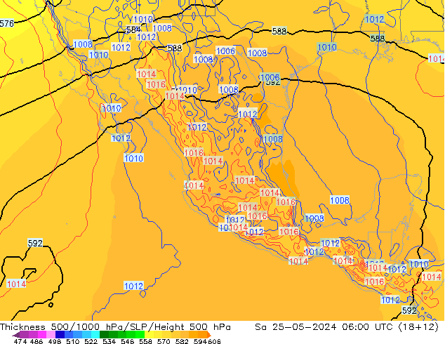 Thck 500-1000hPa ECMWF  25.05.2024 06 UTC