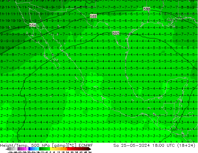 Z500/Regen(+SLP)/Z850 ECMWF za 25.05.2024 18 UTC