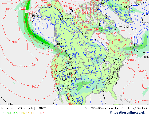 Jet stream/SLP ECMWF Su 26.05.2024 12 UTC