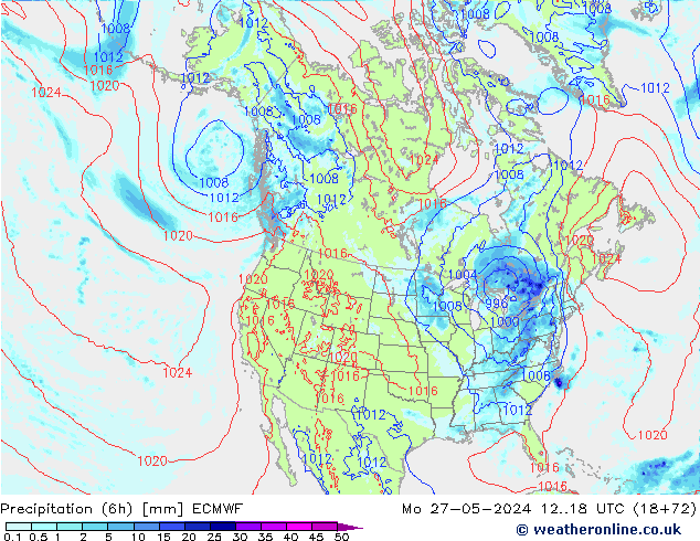 Z500/Rain (+SLP)/Z850 ECMWF lun 27.05.2024 18 UTC