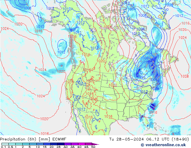 Yağış (6h) ECMWF Sa 28.05.2024 12 UTC