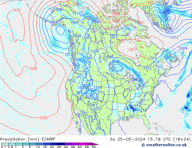 Precipitación ECMWF sáb 25.05.2024 18 UTC